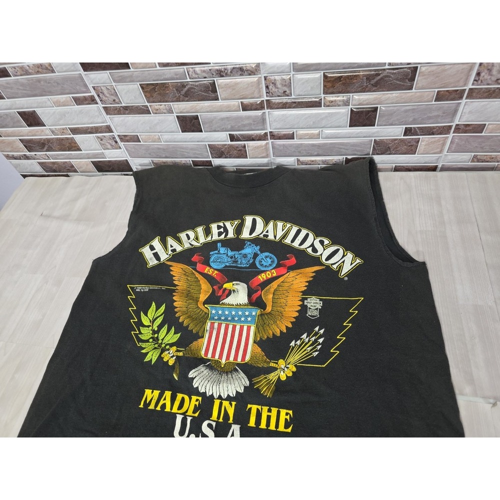 1988 Vintage Harley Davidson SSI T-Shirt Single Stitch Cut Sleeves Official - Picture 3 of 16